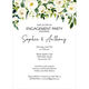 White Rose Flower Drop Invitations Image 6 of 7